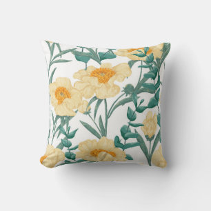 Peony Claire de Lune Pflanze nahtlos. Hand Kissen