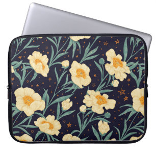 Peony Claire de Lune Pflanze nahtlos. Hand Laptopschutzhülle