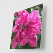 Peony Clock Quadratische Wanduhr (Winkel)