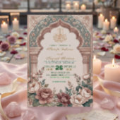 Peony Cream Moorish Archway Islamic Wedding Einladung