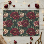 Peony Dark Romantic Burgundy Seidenpapier