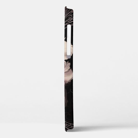 Peony Dark Wall: Design der bemalten Blume Case-Mate iPhone Hülle (Rückseite / Links)