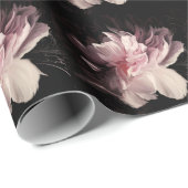 Peony Dark Wall: Design der bemalten Blume Geschenkpapier (Rolleneckpunkt)