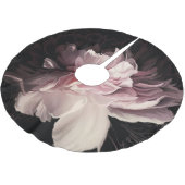 Peony Dark Wall: Design der bemalten Blume Polyester Weihnachtsbaumdecke (Schrägansicht)