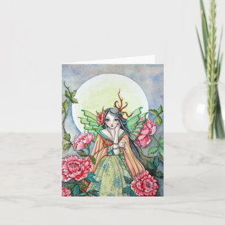 Peony Dawn Fairy - Blank Card Feiertagskarte
