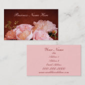 Peony Delight Business Card Visitenkarte (Vorne/Hinten)