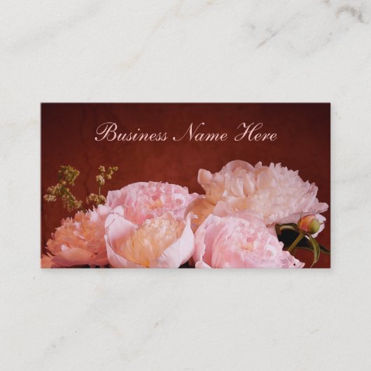 Peony Delight Business Card Visitenkarte (Vorderseite)