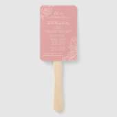 Peony Double Happiness Wedding Program & Timeline Fächer (Rückseite)