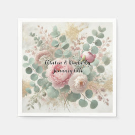 Peony Drama Light Cocktail Hochzeitspapier Napkins Serviette