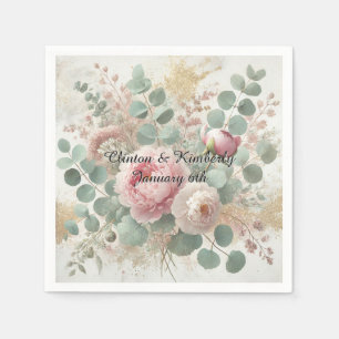 Peony Drama Light Paper Cocktail Napkins Serviette