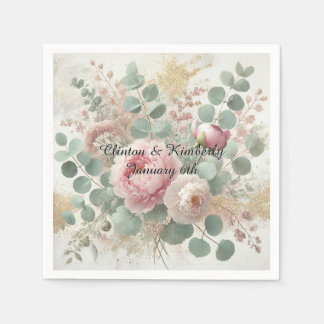 Peony Drama Light Paper Cocktail Napkins Serviette