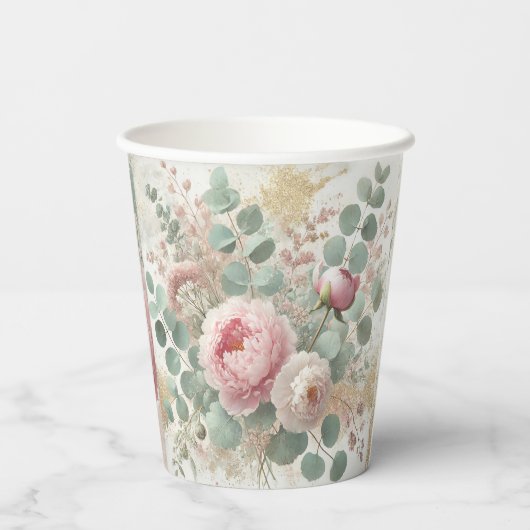Peony Drama Light Paper Cups Pappbecher (Rückseite)