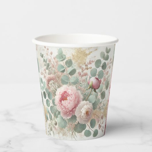 Peony Drama Light Paper Cups Pappbecher (Vorderseite)