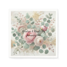 Peony Drama Light Paper & Party Napkins