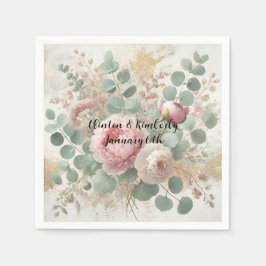 Peony Drama Light Paper & Party Napkins Serviette