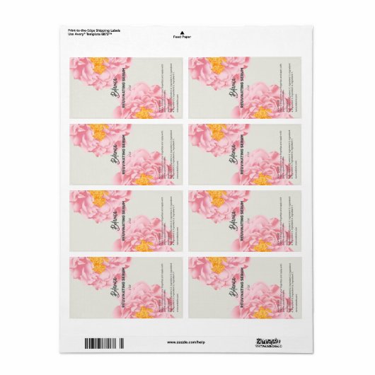 Peony Dropper Flasche Labels (Vorne)