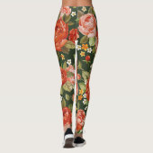 Peony Elegance: Graphic Floral Wallpaper. Leggings (Rückseite)