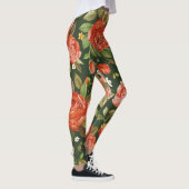 Peony Elegance: Graphic Floral Wallpaper. Leggings (Rechts)