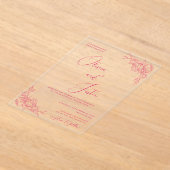 Peony Elegance Wedding Acryleinladungen (Ablage )