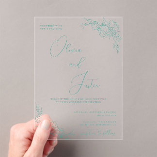 Peony Elegance Wedding Acryleinladungen