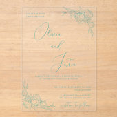 Peony Elegance Wedding Acryleinladungen (Vorderseite)