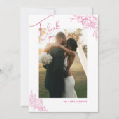 Peony Elegance Wedding Dankeskarte (Vorderseite)