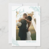 Peony Elegance Wedding Dankeskarte (Vorderseite)