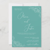 Peony Elegance Wedding Einladung (Vorderseite)