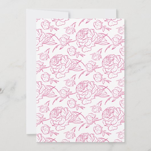 Peony Elegance Wedding Einladung (Rückseite)