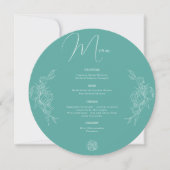 Peony Elegance Wedding Menu Feiertagskarte (Vorderseite)