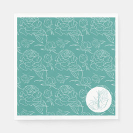 Peony Elegance Wedding Napkins Serviette