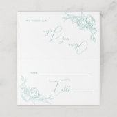 Peony Elegance Wedding Platzkarte (Außenseite Aufgefaltet)