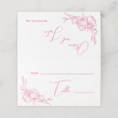 Peony Elegance Wedding Platzkarte (Außenseite Aufgefaltet)