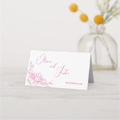 Peony Elegance Wedding Platzkarte (Rückseite)