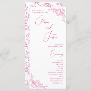 Peony Elegance Wedding Program