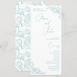 Peony Elegance Wedding Program