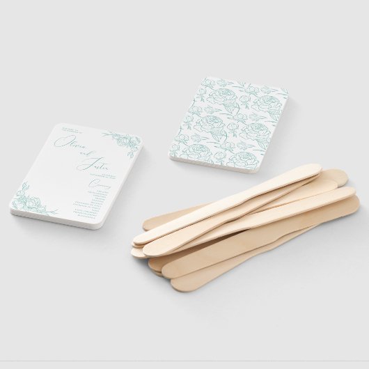 Peony Elegance Wedding Program Fächer (Non-assembled)