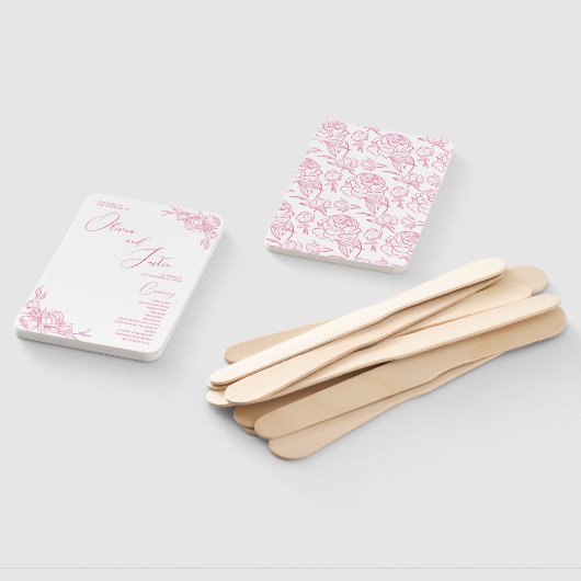 Peony Elegance Wedding Program Fächer (Non-assembled)