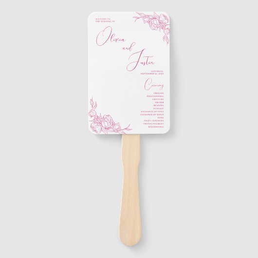Peony Elegance Wedding Program Fächer (Vorderseite)