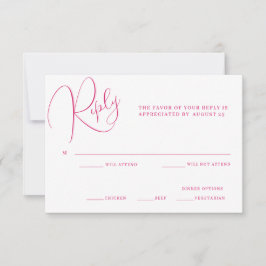 Peony Elegance Wedding RSVP Card Dankeskarte