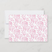 Peony Elegance Wedding RSVP Card Dankeskarte (Rückseite)