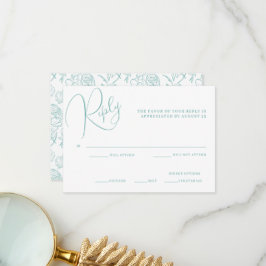 Peony Elegance Wedding RSVP Card Dankeskarte