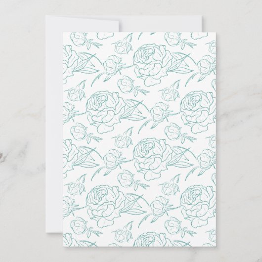 Peony Elegance Wedding Save The Date (Rückseite)