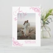 Peony Elegance Wedding Save The Date (Stehend Vorderseite)