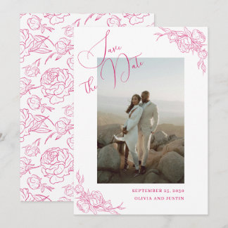 Peony Elegance Wedding Save The Date