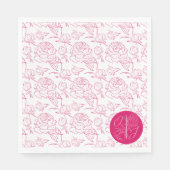 Peony Elegance Wedding Serviette (Vorderseite)