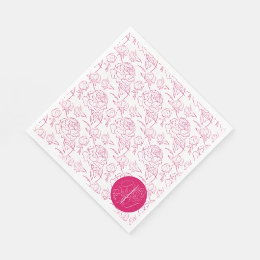 Peony Elegance Wedding Serviette (Ecke)