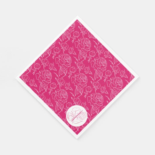 Peony Elegance Wedding Serviette (Ecke)