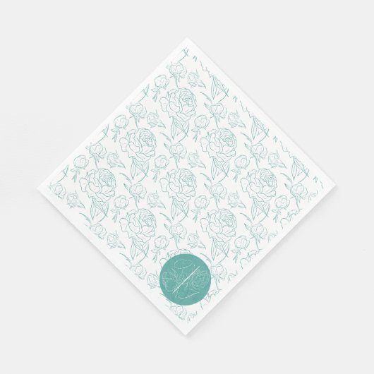 Peony Elegance Wedding Serviette (Ecke)