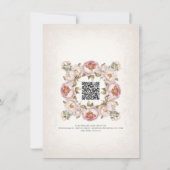 Peony Elegant Floral Gold Rosa und Elfenbeindetail Einladung (Rückseite)